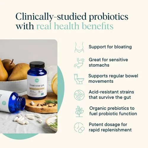 Miniatura 2 de Ora Organic Probióticos con prebióticos - 52 mil millones de UFC, 11 cepas clínicamente estudiadas para la salud digestiva, confía en tu intestino