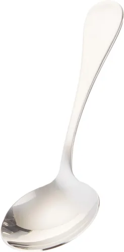 Winco Paquete de 12 cucharas redondas para sopa/caldo de acero inoxidable, colección Venecia