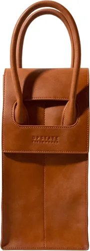 Bolsa de transporte para vino | 2 botellas de cuero vegano, bolsa interior de gamuza suave con divisor - Ideal para viajes, BYOB, catas de vino,