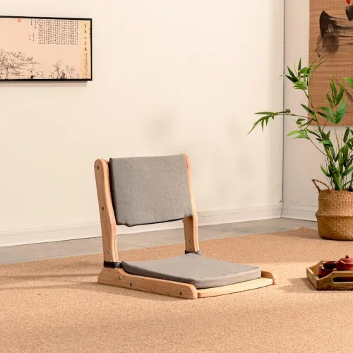 Miniatura 3 de Silla Tatami, silla plegable de meditación, asiento de suelo, silla de sala de estar, silla japonesa portátil sin patas, sofá perezoso para lectura