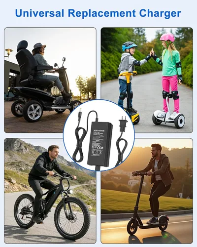 Miniatura 6 de WUKUR Cargador de batería Ebike de 54.6 V 2 A para batería de litio de 48 V, 5 conectores compatibles con Lectric XP 2.0/3.0, Ecotric City/Beach
