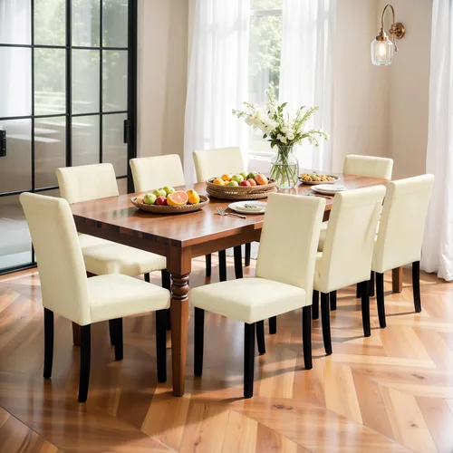 Miniatura 47 de SyMax Juego de 6 sillas de comedor de piel sintética con borde cosido, modernas sillas laterales de cocina de alta gama para dormitorio, sala