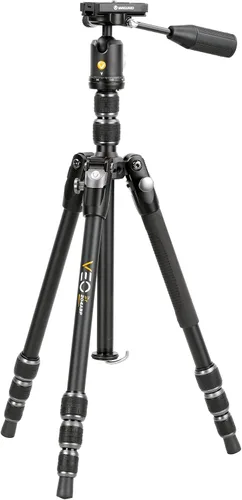 Vanguard VEO3T204ABP Trípode de viaje de aluminio con cabeza de bola, mango extraíble y zapata rápida con soporte integrado para teléfono inteligente
