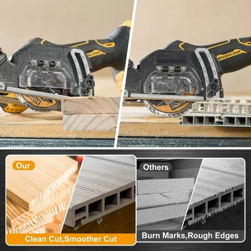 Miniatura 5 de Hojas de sierra circular de 3 pulgadas 80T con eje de 3/8 pulgadas para cortar madera, madera contrachapada/OSB/plástico, paquete de 10