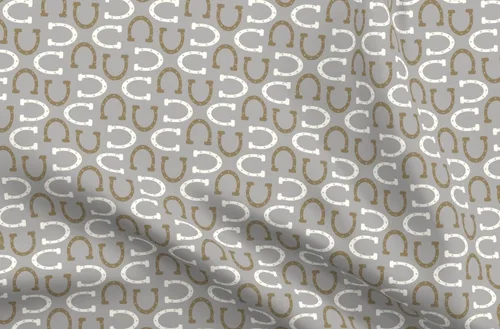Spoonflower Tela - Gris Caballo Vaquero Western Cowgirl Lucky Impreso en tela de gasa Fat Quarter - Costura Ropa de moda Vestidos Decoración del