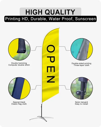 Miniatura 3 de Banderas publicitarias personalizadas con plumas para negocios al aire libre, pancartas y letreros personalizados (solo bandera) para exteriores