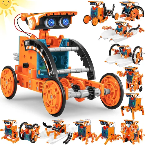 Juguetes de Robot Solar Educativo STEM 13 en 1 para edades de 8 a 12 años, kit DIY de robots de experimentos científicos de construcción, regalos de