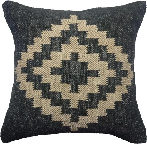 Miniatura 7 de Trade Star Funda de cojín hecha a mano, 70% yute, 30% lana, funda de almohada kilim vintage, 18 x 18 pulgadas, funda de cojín cuadrada altamente