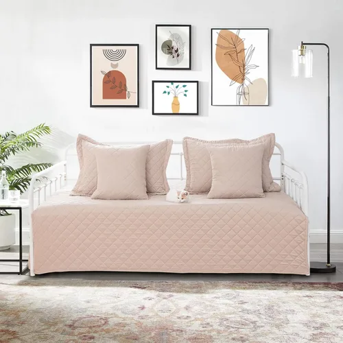 Juego de Funda para Sofá Cama de 5 Piezas Juegos de Ropa de Cama para Sofá Cama Twin para Todas las Estaciones Edredón Ligero para Sofá Cama con