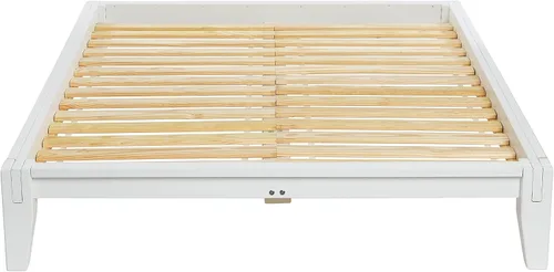 Miniatura 3 de Main + Mesa Yume - Cama moderna de plataforma de madera maciza con carpintería japonesa, acabado negro, tamaño Queen