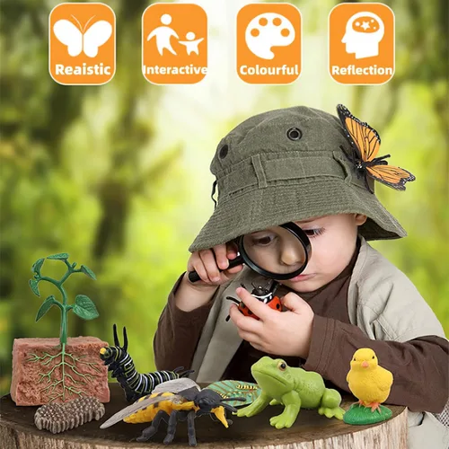 Miniatura 4 de Figuras del Ciclo de Vida de Animales Montessori con Tarjetas Flash, Juguetes de Figuritas de Animales Realistas, Juego Educativo de Emparejamiento