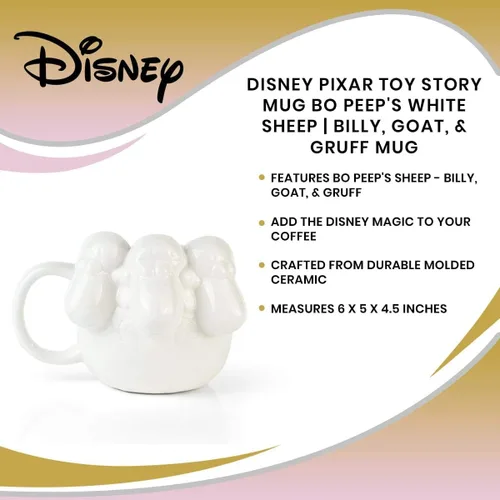 Miniatura 7 de Disney Toy Story Bo Peep Taza de café – Diseño de ovejas Billy, cabra y Gruff – Ideal para Toy Story y fanáticos de Pixar – Regalo de Pascua
