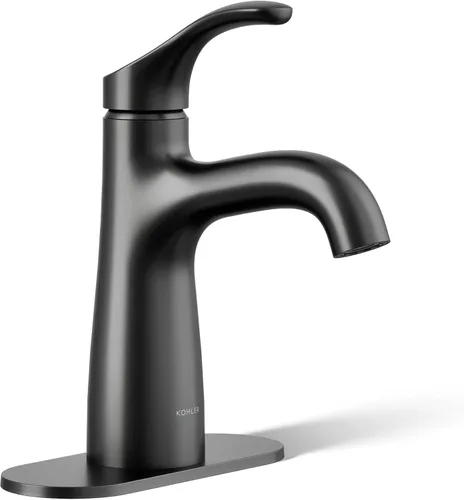 Miniatura 17 de Kohler 27389-4N-BL Simplice - Grifo para lavabo de baño, 1 agujero, grifos de baño de una sola manija con drenaje clicker, 0.5 gpm, negro mate