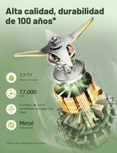 Miniatura 2 de Nuwave Infinity - Licuadora comercial, licuadora resistente para batidos con motor de cobre de 2.5HP y cuchillas cortadas con láser, dura 100 años