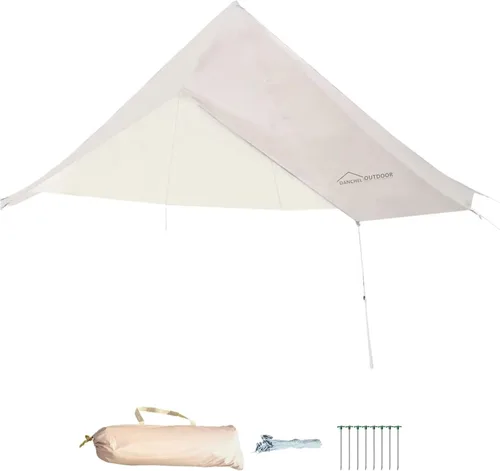 DANCHEL OUTDOOR Toldo impermeable para tienda de campaña tipo campana, cubierta protectora de lluvia para 4 estaciones, con engranajes Glamping Jack