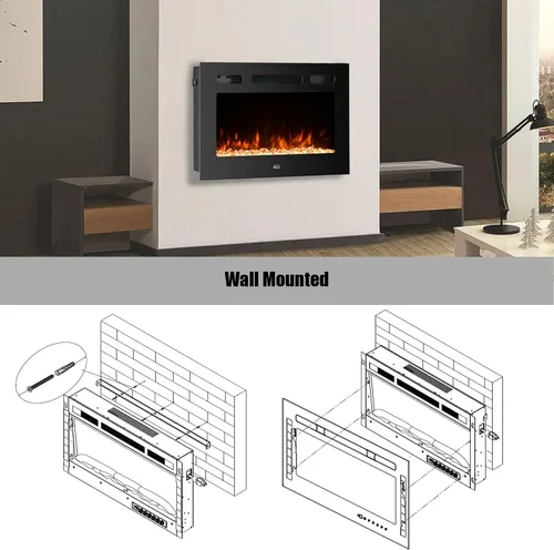 Miniatura 7 de Clihome Chimenea eléctrica de 30 pulgadas, para chimenea eléctrica, calentador de chimenea eléctrica, decoración de chimenea, calentador de chimenea
