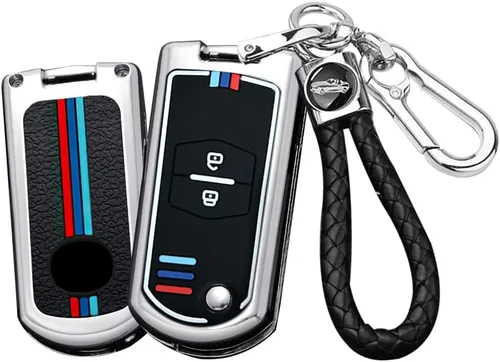 ontto Funda de silicona para llavero compatible con Mazda 2 3 5 6 RX8 CX5 CX7 CX9 MX5 MPV Miata, plateado, Plata