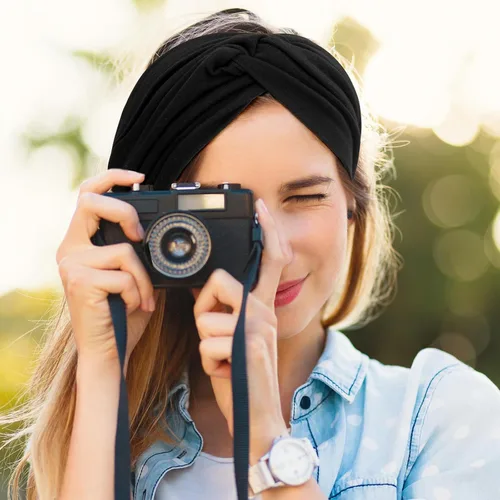 Miniatura 5 de S&N Remille Diademas anchas para mujer, banda para el cabello grande, diadema elástica antideslizante, accesorios con nudos torcidos, accesorios