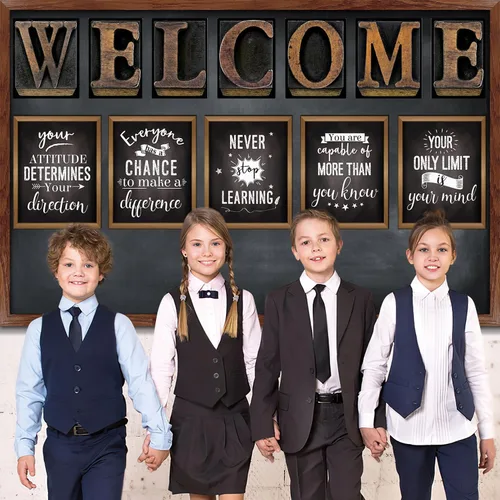 Miniatura 7 de DUAIAI 13 Piezas Pósteres de Tablón de Anuncios Estilo Industrial Elegante, Cita Inspiradora Afirmación Positiva Pósteres Motivacionales con Letrero