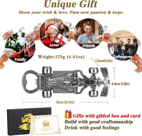 Miniatura 8 de LKKCHER Regalos de autos de carreras para hombres y mujeres, abrebotellas de cerveza de auto de carreras novedoso, regalos de cumpleaños y Navidad