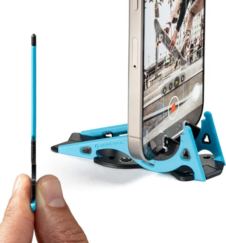 GEOMETRICAL Trípode de bolsillo PROv2 - Soporte tamaño tarjeta, para iPhone, kit universal azul alienígena