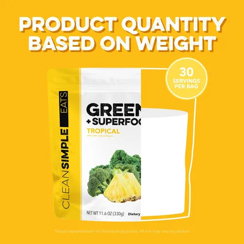 Miniatura 8 de Clean Simple Eats Super Greens Powder - Polvo de verduras con sabor natural con clorella, espirulina, superalimentos y fibra prebiótica, sin