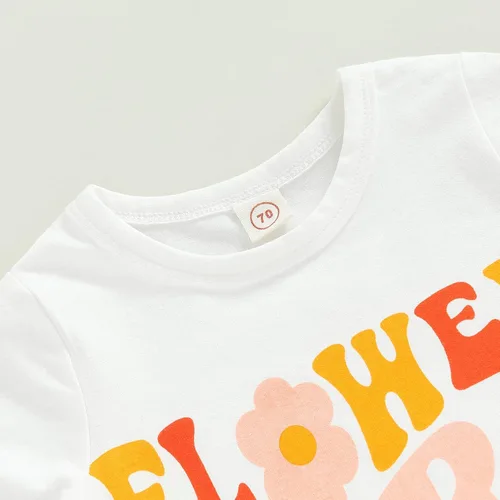 Miniatura 40 de Eadrioss Ropa para bebé niña pequeña, traje de campana de manga corta, camisa de flores para niños, pantalones florales acampanados, ropa de verano
