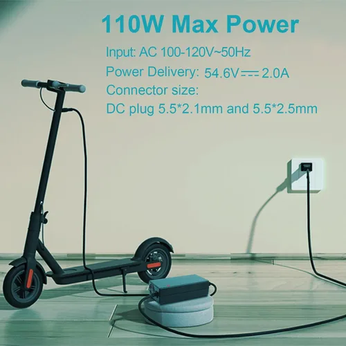 Miniatura 5 de Cargador eléctrico de 54.6V 2A para carga rápida y segura de 48v de batería de iones de litio 13S