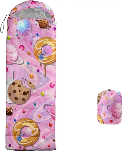 Miniatura 13 de Saco de dormir para adultos y niños, saco de dormir para mochileros, camping, para niñas, niños, ligero, impermeable, para clima frío y cálido, saco