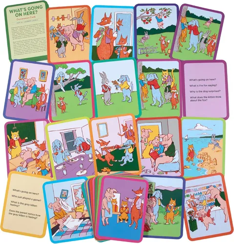 Miniatura 3 de eeBoo: ¿Qué está pasando aquí? Tarjetas de conversación, desarrolla la empatía a través de ilustraciones amistosas de situaciones sociales