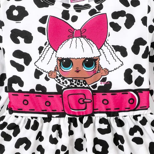 Miniatura 3 de L.O.L. Surprise! Girls Tiered Dress Figure Print Layered Long Sleeves Casual Dress Flowy Dress Size 6-12