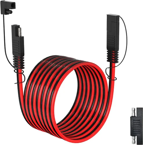Miniatura 10 de ELFCULB Cable de extensión SAE de 10 AWG, 10 pies, 3/6/10/20/35/50 pies, arnés de cables de desconexión rápida con conector SAE para panel solar