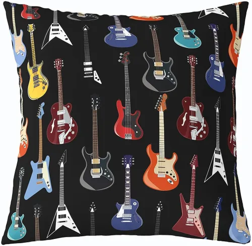Miniatura 38 de Castle Fairy Cowboy Boots Throw Pillow Cover 16"x16" Bohemia Musical Guitar Pillowcase Western Rustic Cowgirl Reversible Print Cushion Cover Music