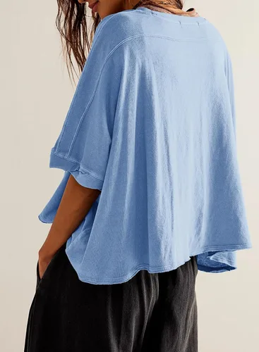 Miniatura 4 de Dokotoo Camisetas de verano 2024 para mujer, camisetas sueltas de gran tamaño, camisetas básicas