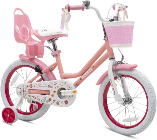 Miniatura 15 de Bixike Bicicleta estilo princesa para niñas con canasta para niños y niñas pequeñas de 2 a 13 años, bicicleta de 12, 14, 16, 18 pulgadas para niños
