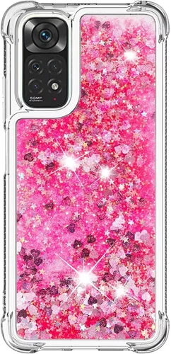Miniatura 69 de Glitter Sparkle Moving Quicksand Flowing Cover para Xiaomi Redmi Note 10S Bling Liquid Clear Star Heart Silicona Bumper Funda transparente de goma a