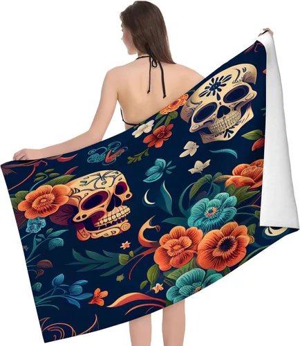 Miniatura 15 de Duerme en tu toalla de playa con patrón de flores de perezoso, sin arena, de secado rápido, extra grande, ligera, para viajes, para adultos