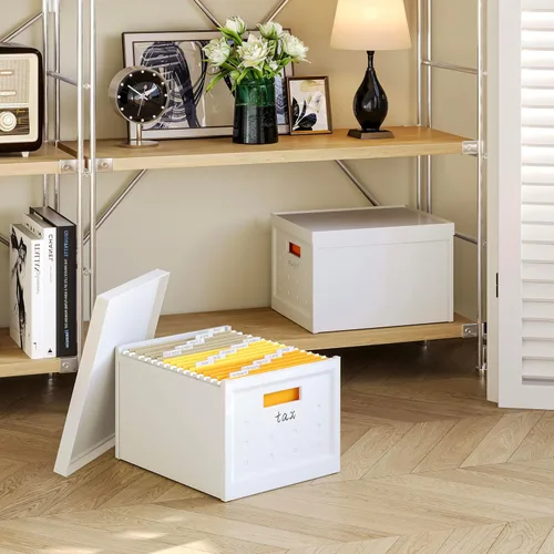 Miniatura 8 de Seseno Caja organizadora de archivos con tapa, organizador universal de archivos colgantes, caja de carpetas de archivos de tamaño carta/legal