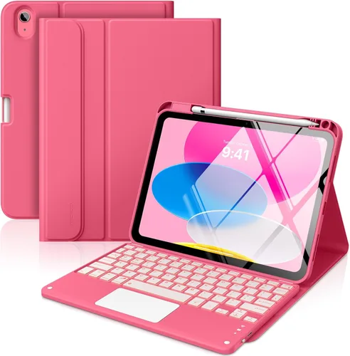 Miniatura 12 de MoKo Funda con teclado táctil para iPad (A16) 11ª generación de 11 pulgadas 2025, iPad de 10.9 pulgadas de 10.9 pulgadas, funda con soporte para azul