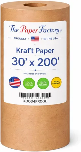 Papel kraft de 30 x 200 para envolver regalos, tablón de anuncios, artes y manualidades, ramo de flores, cubierta de mesa, póster, embalaje, envío y