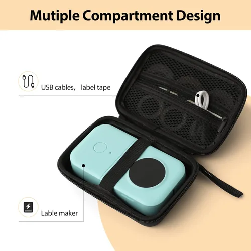 Miniatura 4 de Estuche para etiquetadora TUGUAI compatible con Phomemo D30 JADENS D110 NiiMbot D11 SUPVAN E10, organizador para etiquetadoras y cinta adhesiva