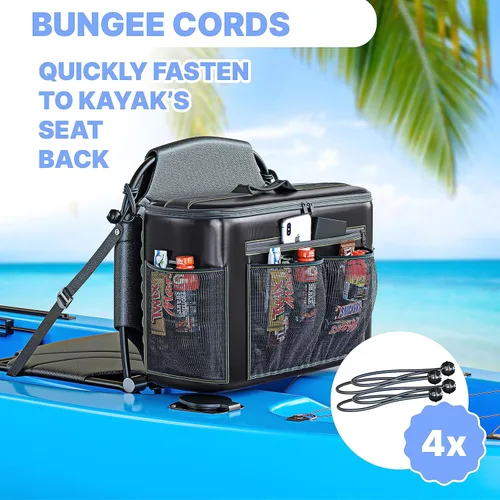 Miniatura 7 de Skywin Enfriador de Kayak Detrás del Asiento, Enfriador Impermeable para Kayak, Compatible con Asientos de Estilo Silla de Césped, Almacena Bebidas