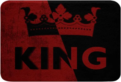 Miniatura 10 de Erosebridal King Crown - Tapete de baño vintage negro y gris, tapete romántico para el día de San Valentín, para exteriores, 16 x 24 pulgadas