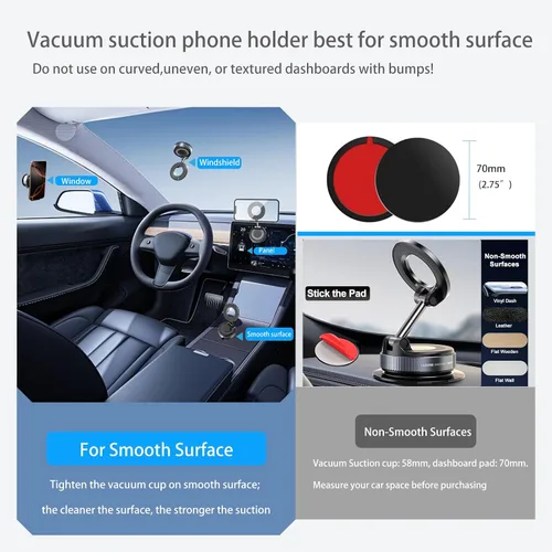 Miniatura 9 de Galundge Soporte Magnético de Succión para Teléfono con Vacío, Montura de Sujeción para Coche Plegable y Retráctil 2025 Mejorada para Magsafe
