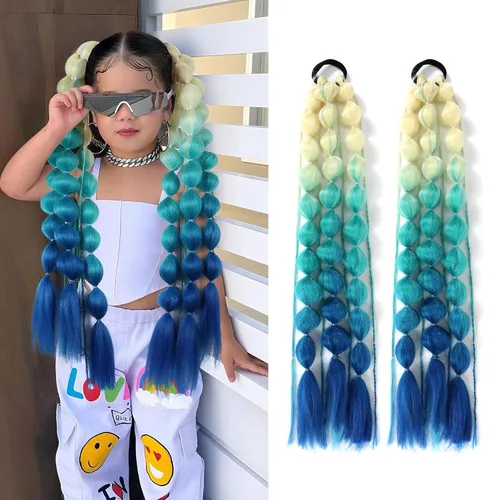 Miniatura 9 de Extensiones de cabello trenzado de color amarillo jumbo, trenzas gigantes para trenzas de caja trenzada, cabello de fibra sintética de alta calidad