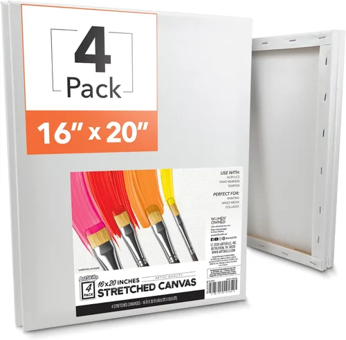 Miniatura 9 de ArtSkills Lienzo estirado para pintar, lienzos de 16 x 20 pulgadas, suministros de pintura para artistas, paquete de lienzo en blanco, paquete de 2