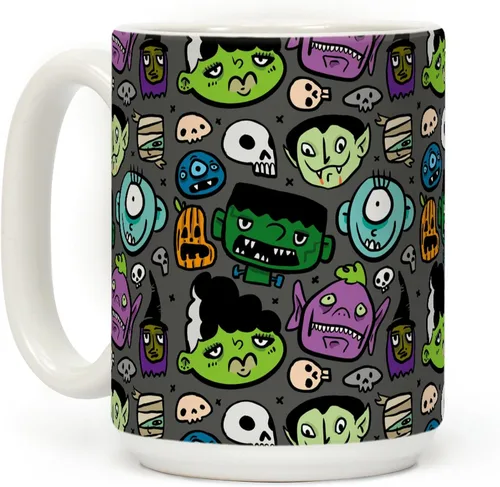 Miniatura 23 de LookHUMAN Taza de Café de Halloween – Halloween Is Meowgical Tazas, Taza de Café Espeluznante Idea de Regalos de Taza, 15 Onzas 10-Blanco