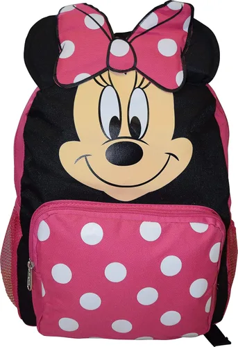 Miniatura 2 de Mochila escolar de Minnie Mouse Big Face de 14 pulgadas, Rosa-Negro, Classic