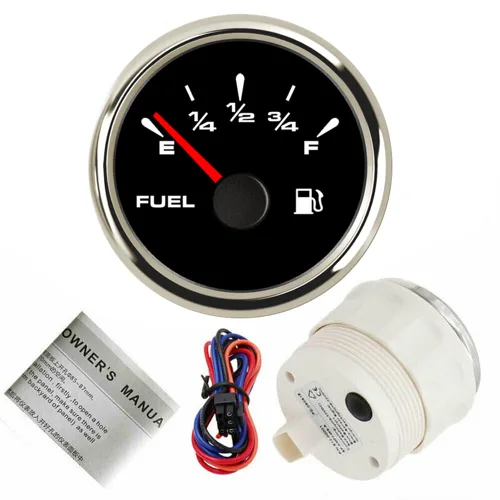2.047 in/2-1/16 Medidor de nivel de combustible 7 colores de retroiluminación 0-90ohms 10-180ohms 73-10ohms 0-190ohms 240-33ohms anti-vibración Cara