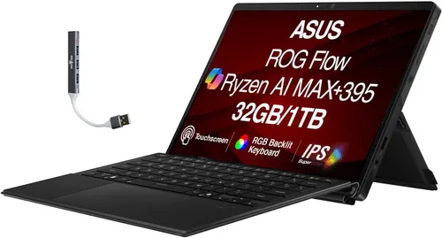 ASUS ROG Flow Z13 2 en 1 Creator Laptop 13.4" 180 Hz Pantalla táctil LCD WQXGA (2560 X 1600) Pantalla (AMD Ryzen AI MAX+ 395, 32GB LPDDR5X, 1TB SSD,